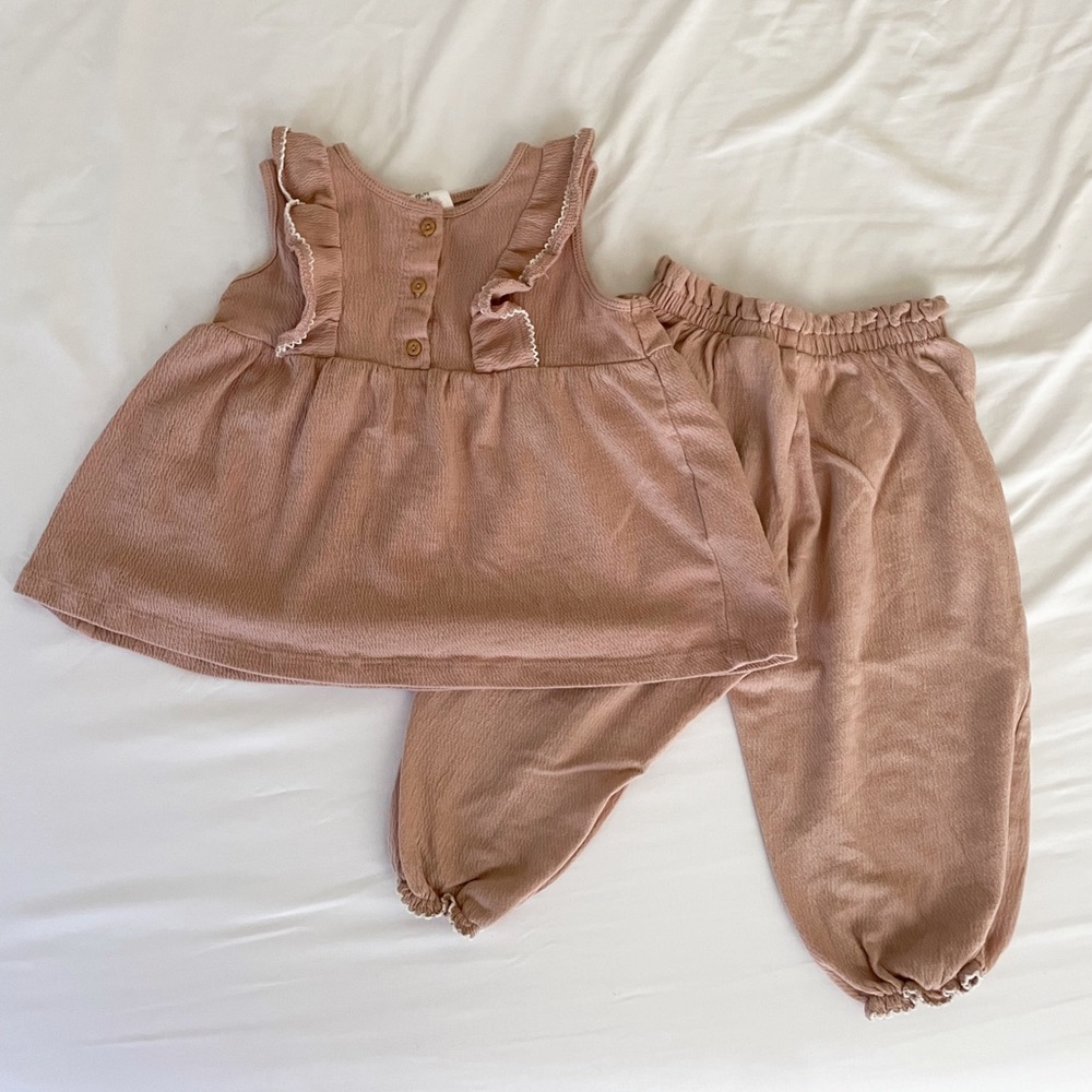 18 month dusty pink two piece outfit